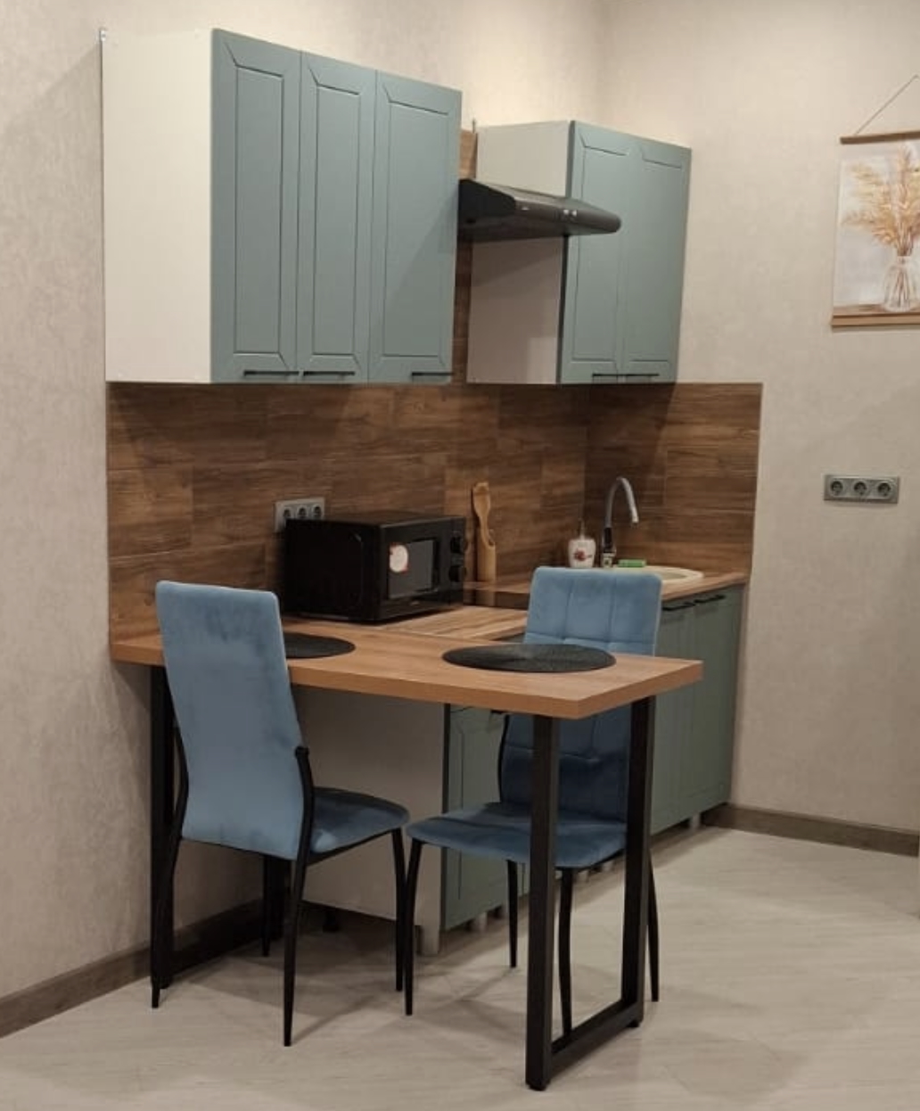 Кухня модульная Nova цвет голубая ель